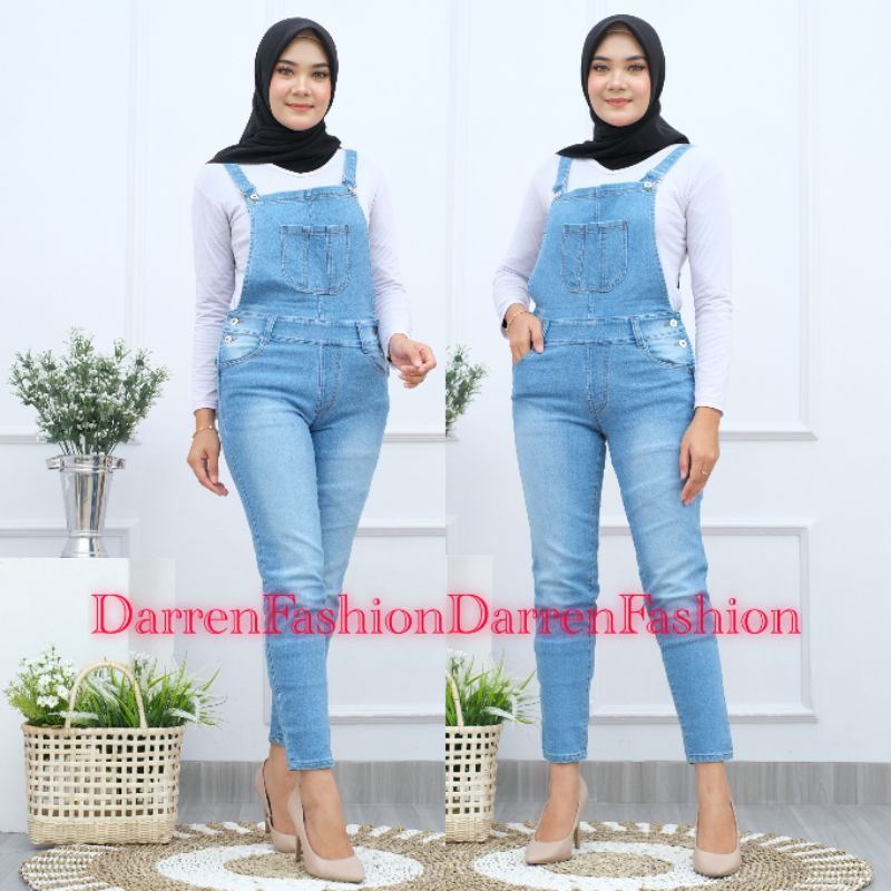 Celana Panjang Overall Jeans Wanita Mia Premium Bio Blitz