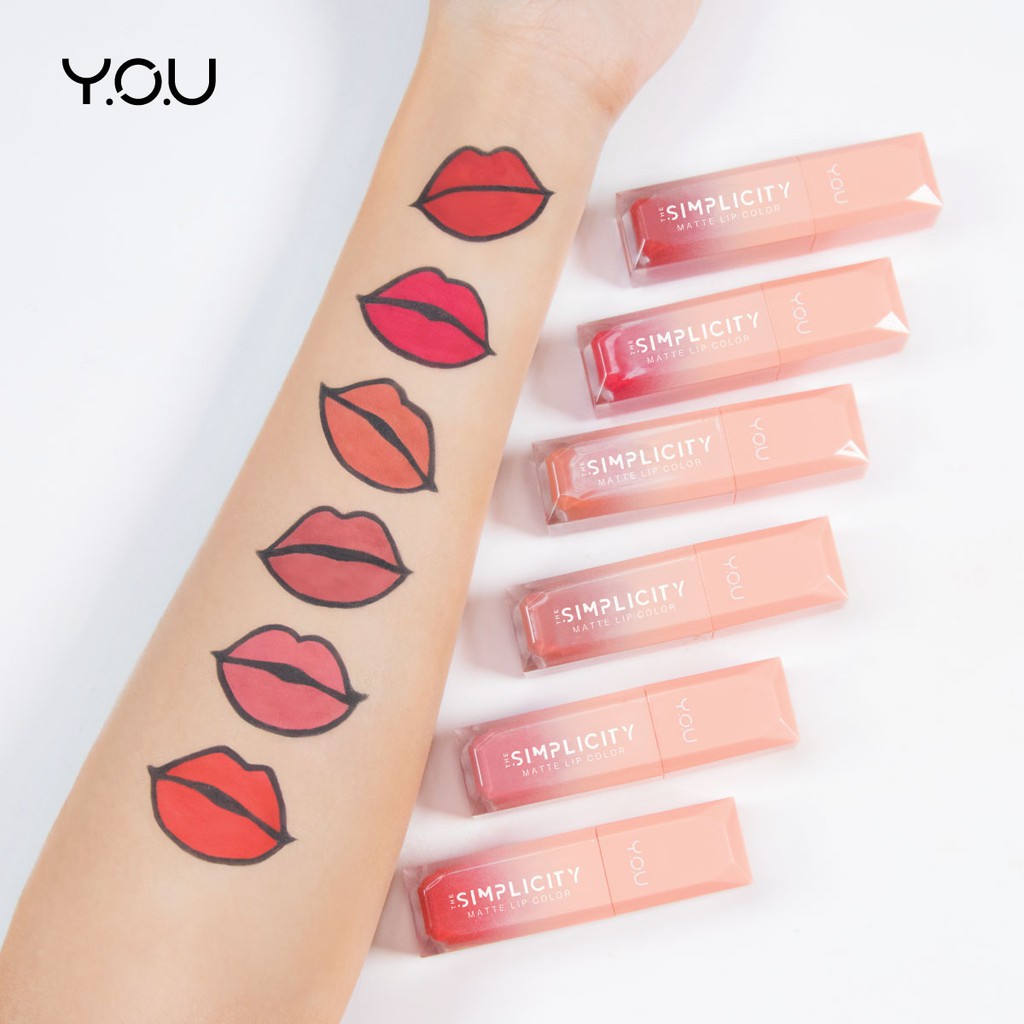 COD !! LIP CREAM YOU TAHAN LAMA MERAH PINK BAGUS MURAH The Simplicity Matte Lip Color by You Makeups