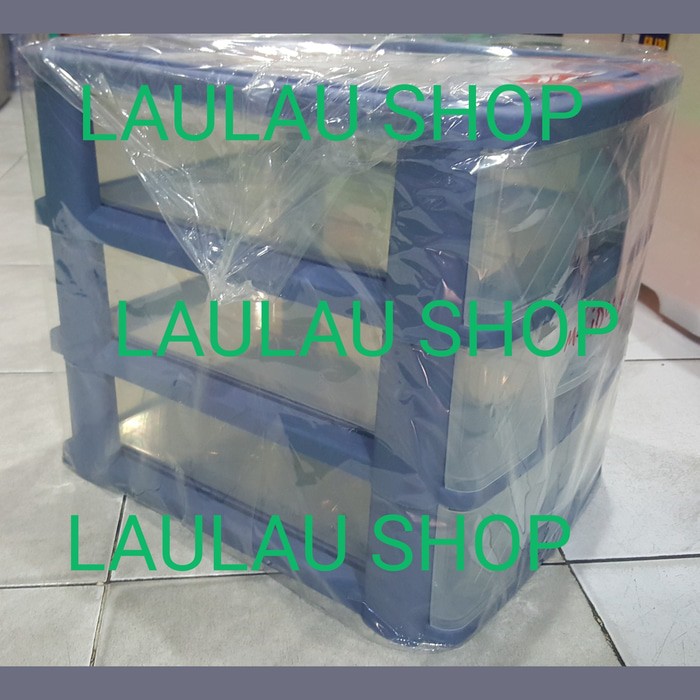 LACI CONTAINER SUSUN 3 SMALL MERK ASVITA / TEMPAT SURAT A4 / SERBAGUNA