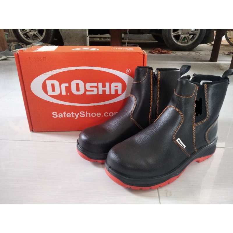 sepatu safety dr osha dr.osha principal zip boot brown 9223