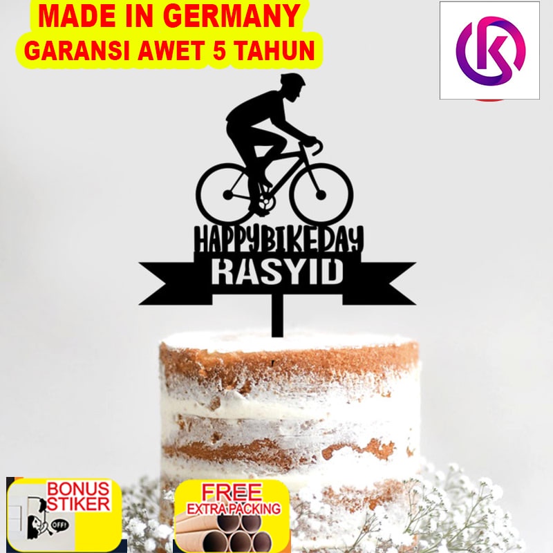 

Promo Custom Cake Topper Sepeda Happy Bikeday Acrylic Topper Kue Akrilik - 10cm