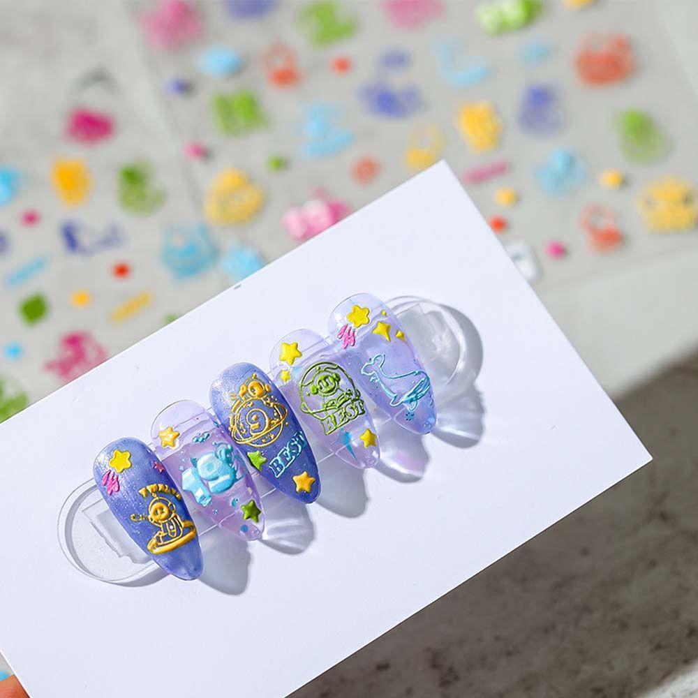 [Elegan] Kartun Stiker Kuku Kelinci Fashion Mickey Constellation Minnie Perekat Diri Nail Art Dekorasi