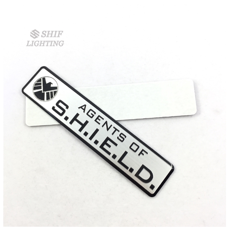 1Pc Stiker Emblem Aluminium Agent Shield s.h.i.e.l.d Marvel untuk Mobil / Motor