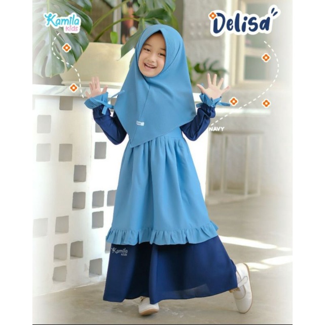 Po'an Delisa set Navy by Kamila kids,baju anak set