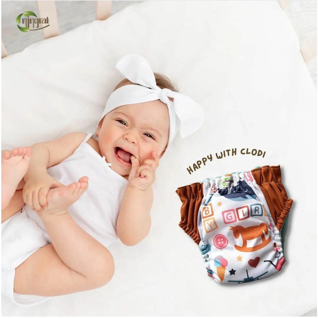 NINGRAT Popok Bayi Kain Cuci Ulang Clodi AIO Pull Up Pants Celana Ningrat Reguler BB 5-17 Kg  Popok Pampers Cuci Ulang