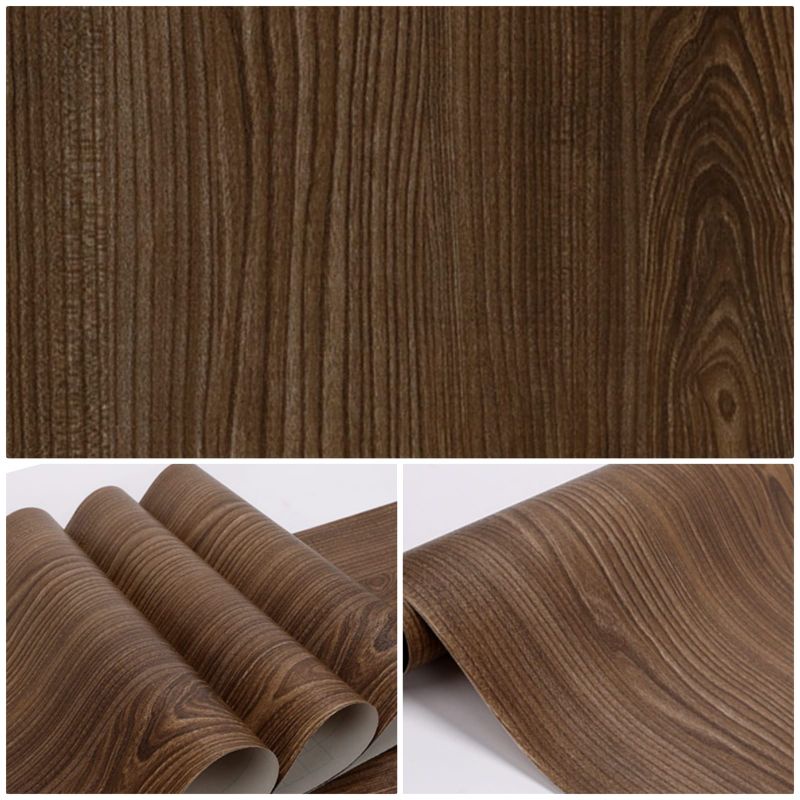 Wallpaper Dinding Stiker Dinding Motif Kayu Warna Coklat Tua Natural Dekorasi Ruangan Furniture Lema