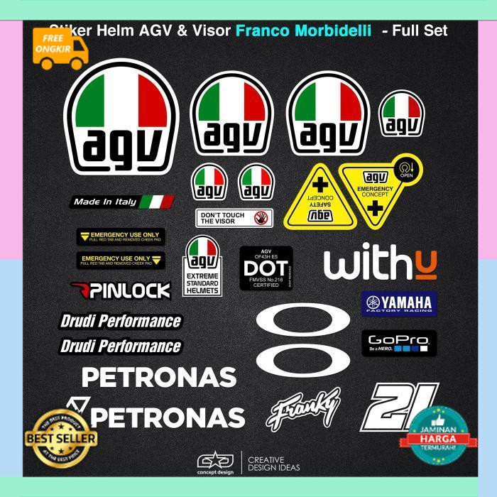 COD READY ORI Stiker / Sticker Helm AGV Full Set Franco Morbidelli