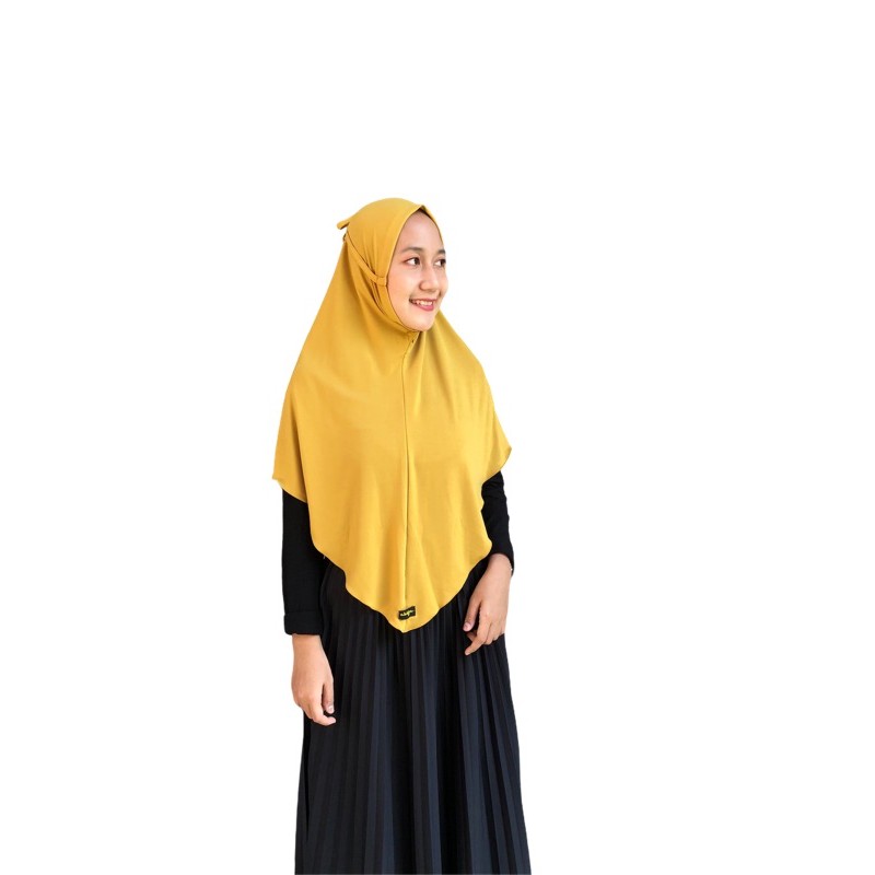 bergo Jersey tali Hana / hijab instant / kerudung bergo / hijab daily-Mustard