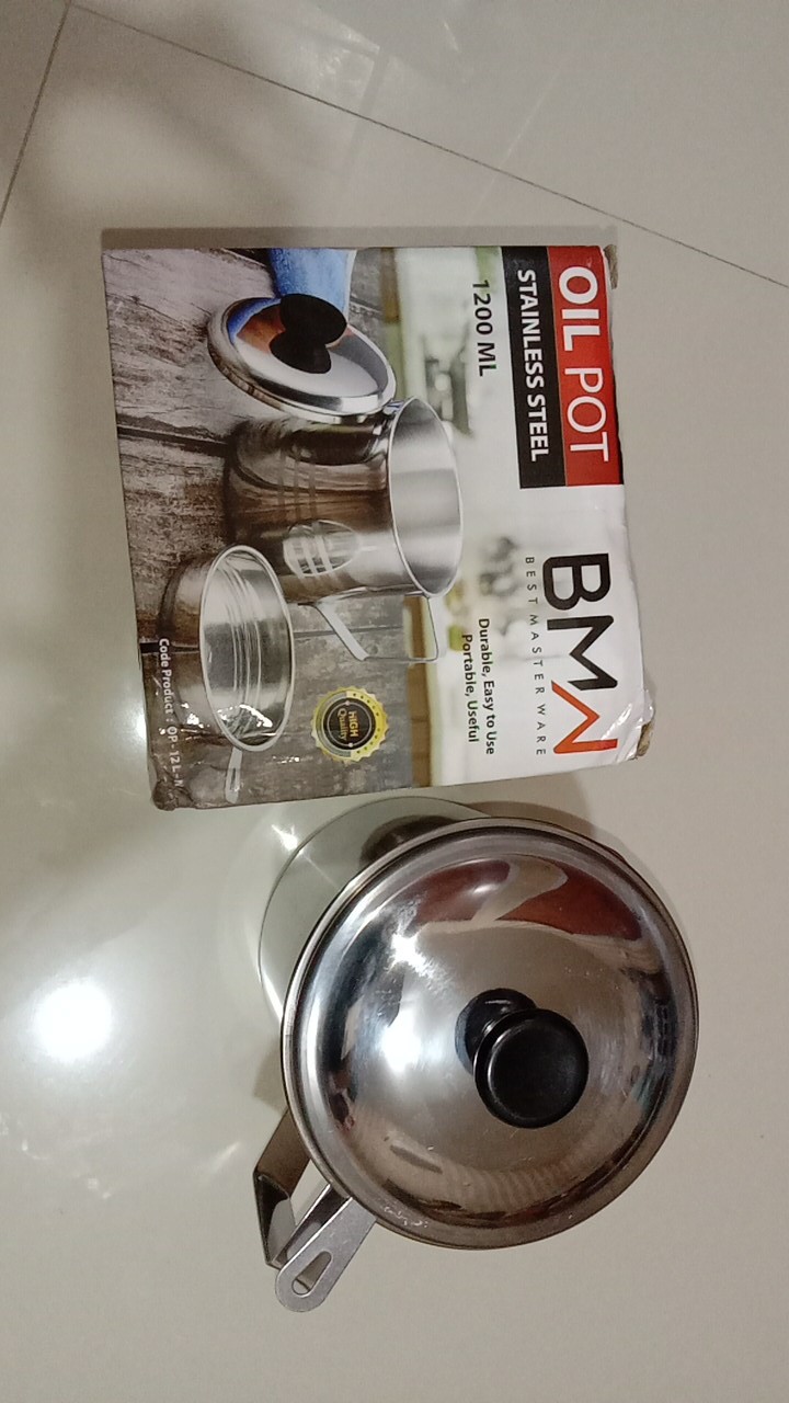B-101 Oil Pot Stainless 12 Cm / Saringan Minyak 1.2 Liter Bq