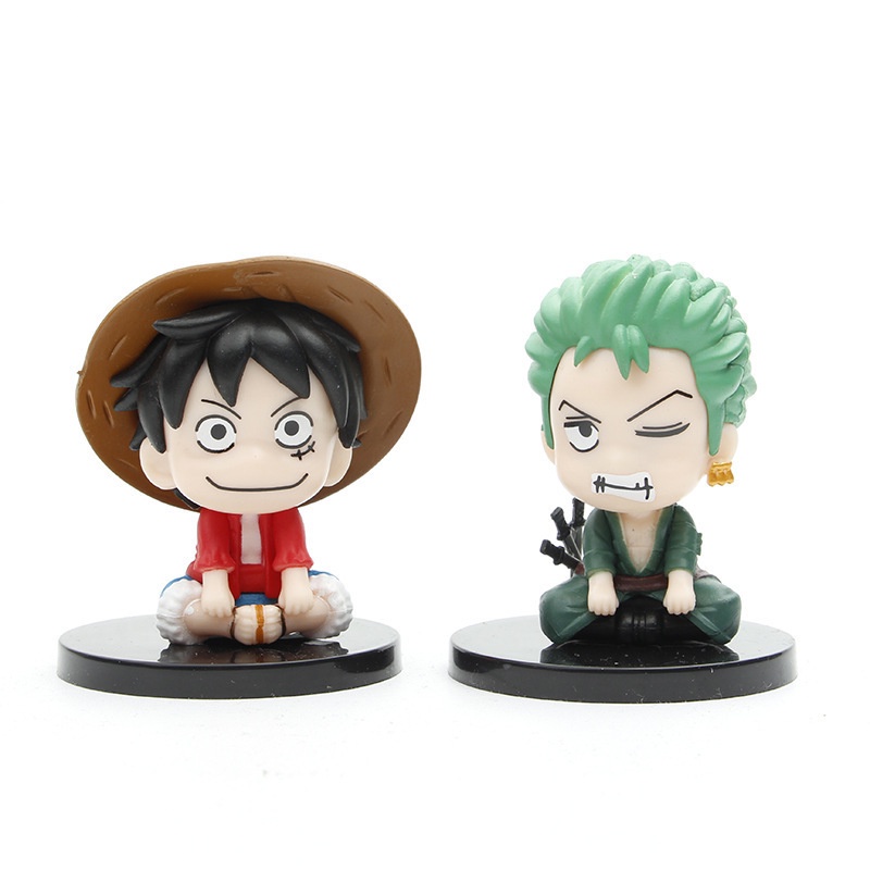 4pcs Mainan Action Figure Model Anime One Piece Luffy Roronoa Zoro Q Version Bahan PVC Untuk Koleksi