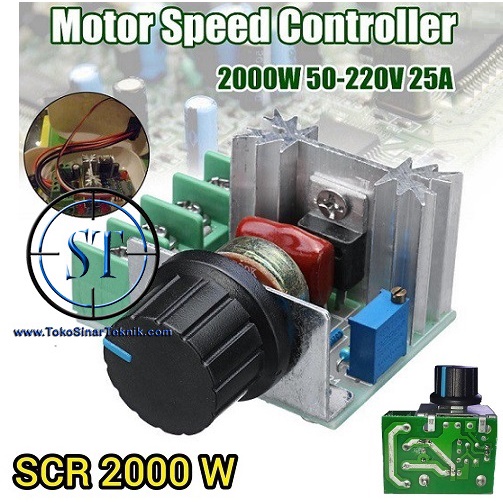 Dimmer SCR 2000W Voltage Regulator Speed Controller Motor Suhu Pemanas SCR2000 AC 220V Pompa Gerinda Bor Mini Pengatur Tegangan AC Triac Dimer PWM Electronic Voltage Regulator