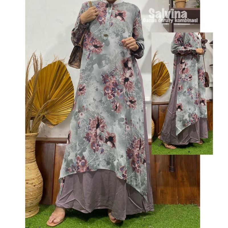 GAMIS DRESS WANITA MOTIF TERBARU SALVINA DAN BRAND LAIN