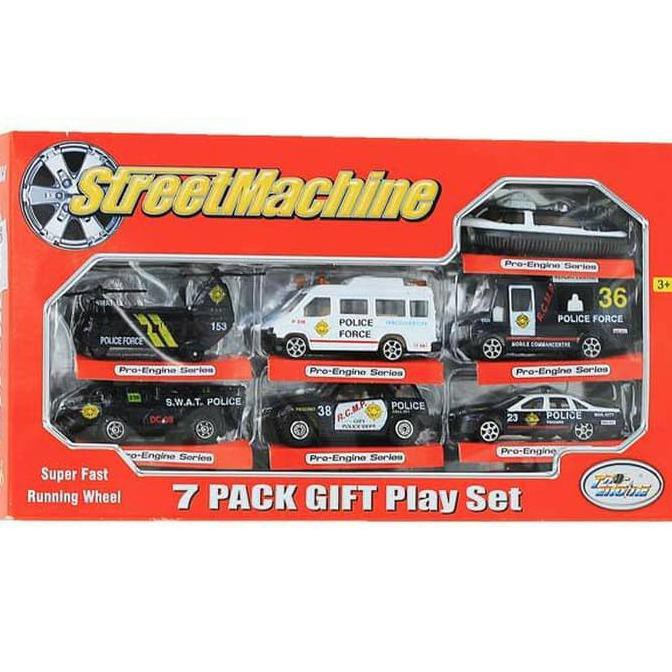 MAINAN ANAK MOBIL DIECAST STREET MACHINE POLICE 7 PCS PT 2011