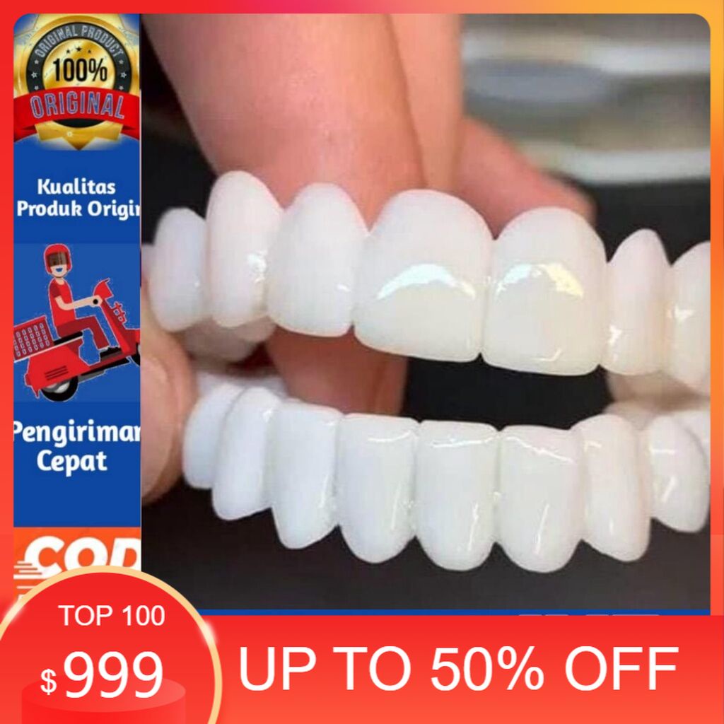 Terlariss Gigi Instant Palsu Original Atas Bawah Satu Set bisa dipakai Pria dan wanita/Gigi Tiruan B
