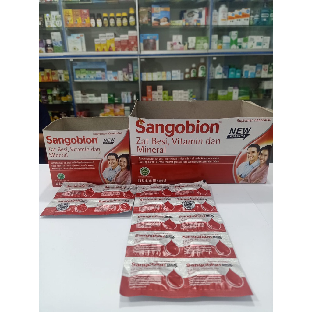 Sangobion Kapsul Nambah Darah Obat Anemia Penambah Darah Multivitamin 1 Strip