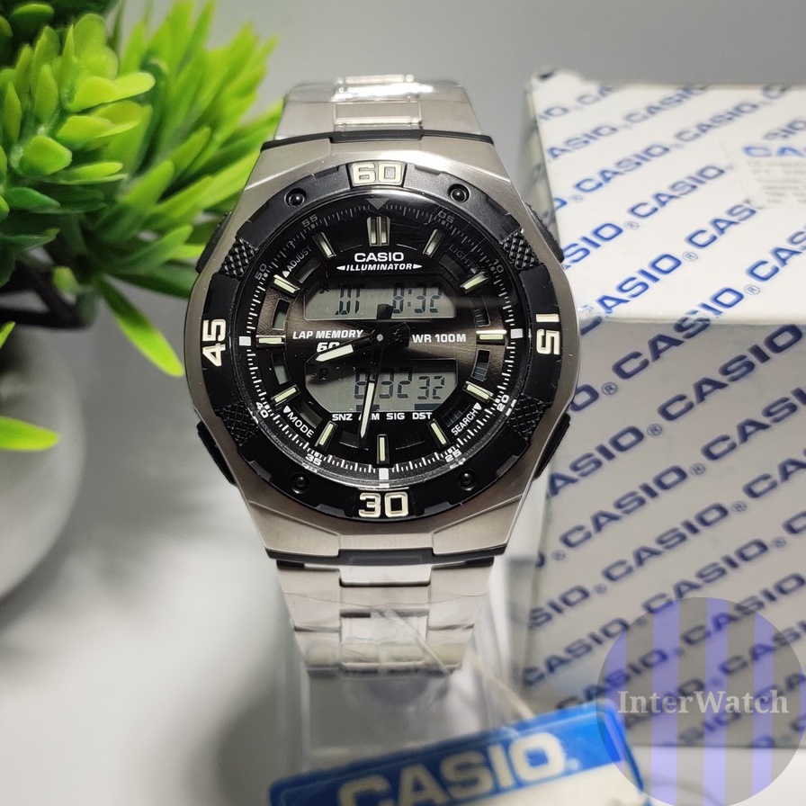 Jam-Tangan-Casio-AQ-164WD-Pria-Original-Analog&Digital-Rantai-Stainless-WaterResistant-100M