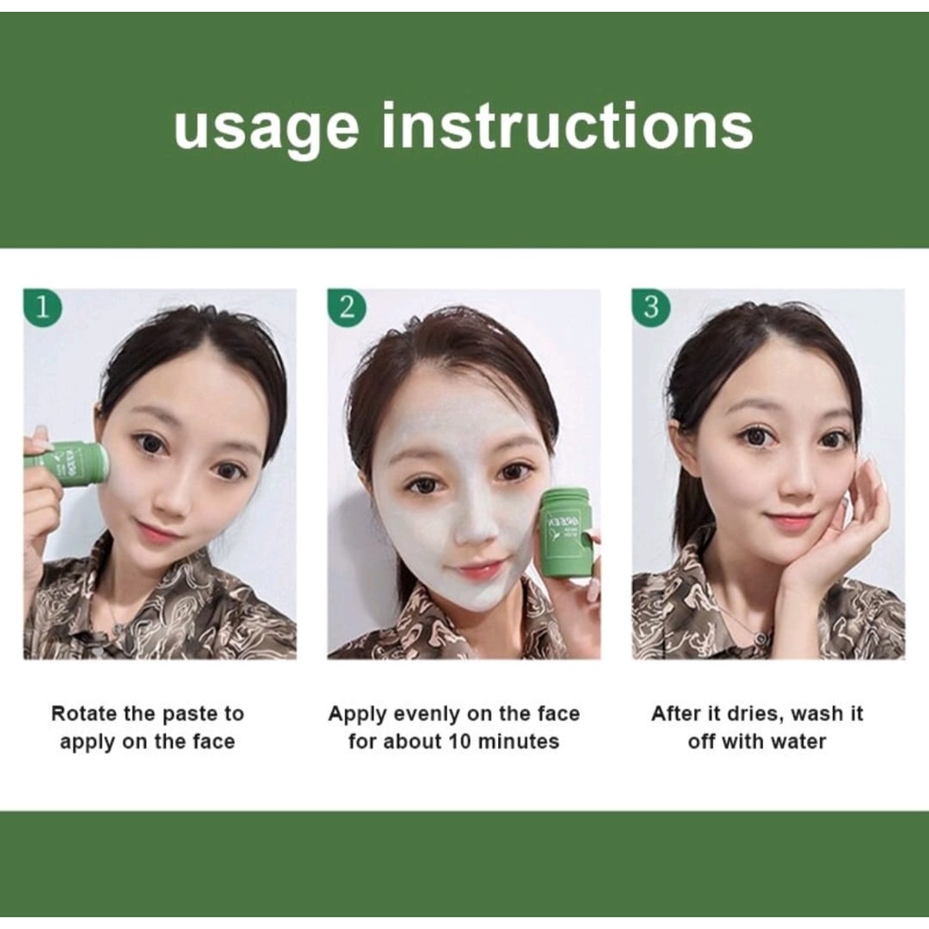 ORIGINAL GREEN STICK MASK MEIDIAN / MASKER GREEN TEA &amp; TERONG