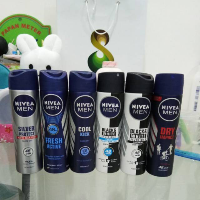 Nivea men deodorant spray fresh active/black white 150ml semprot
