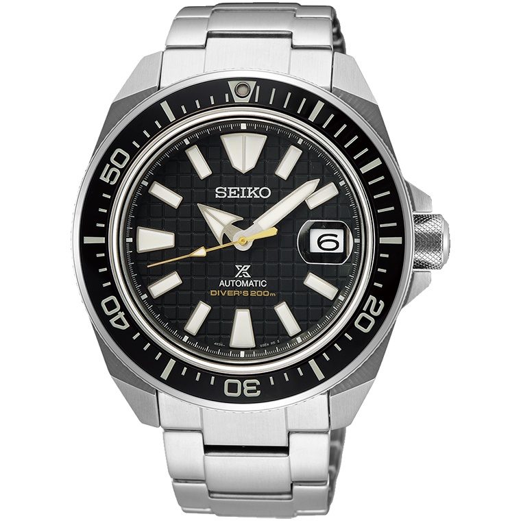 Jam Tangan Seiko Prospex SRPE35 Sea King Samurai Automatic Diver Scuba 200M Black Dial Silver Stainl