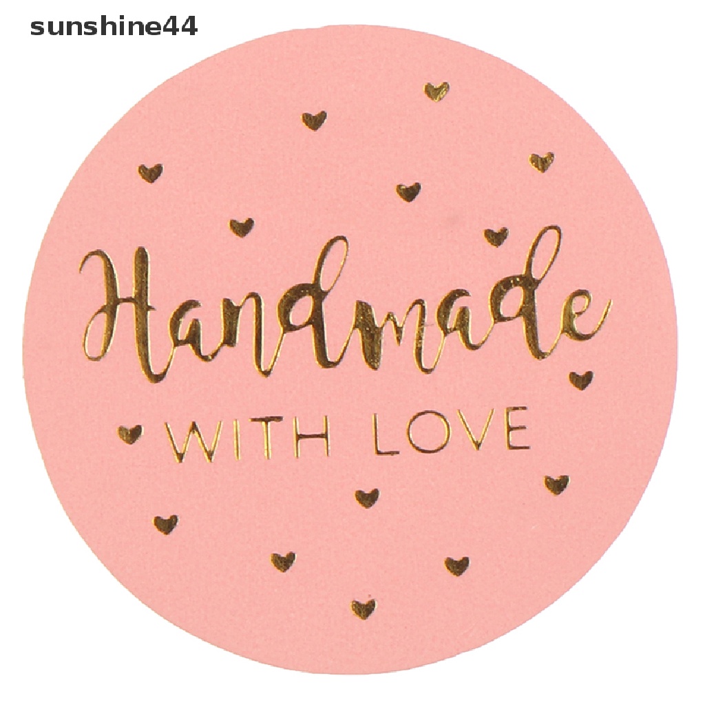 Sunshine 500pcs Stiker Label Tulisan Thank You For Your Order Bahan Kertas Kraft Warna Pink