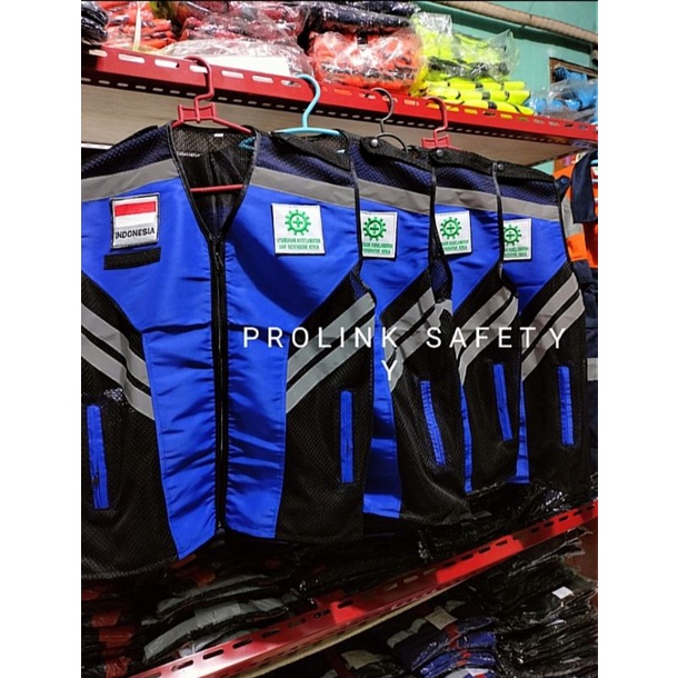 ROMPI SAFETY JUMBO BIRU HITAM BAHAN TASLAN SAMPING JALA