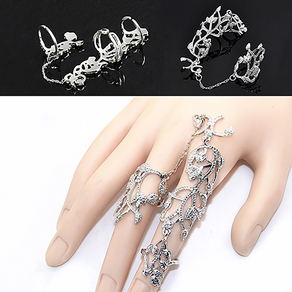 Hu Hu Hu Hu Hu Alat Bantu Pasang Kacamata♡ Cincin Rantai Adjustable Motif Bunga Untuk Wanita