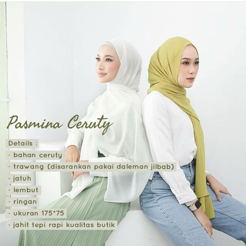 Pashmina Ceruty Babydoll Kerudung Pashmina 175x75cm Pashmina Ceruty Premium