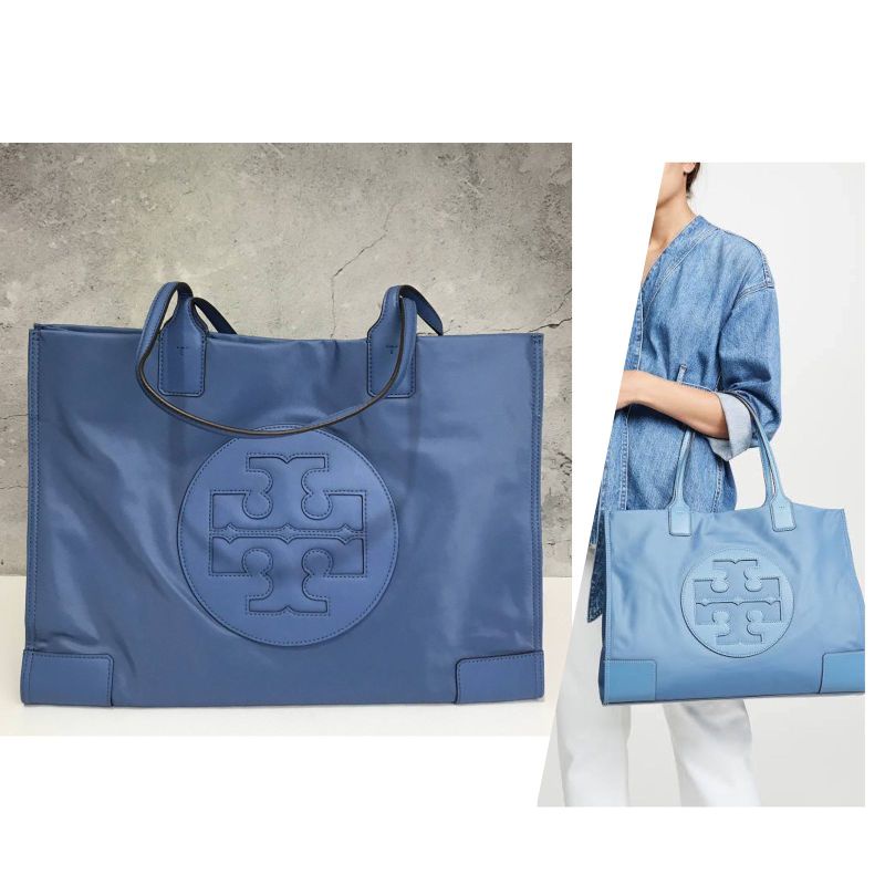 Tory Burch Ella Tote Nylon Large Oceanside