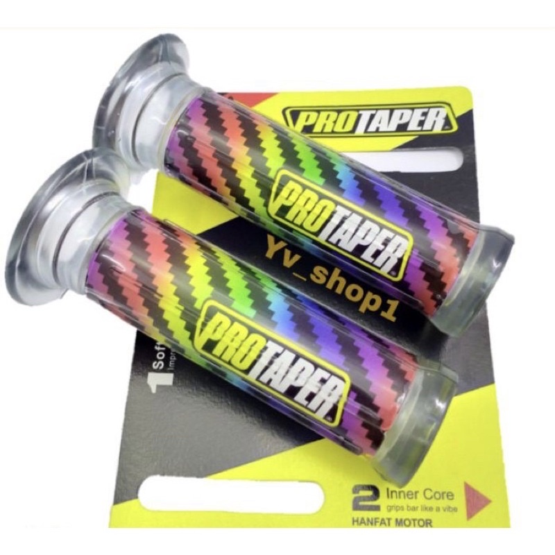 Handgrip protaper carbon rianbow pelangi set kiri kanan empuk cocok semua motor SARUNG GAS PELANGI CARBON ALL MOTOR