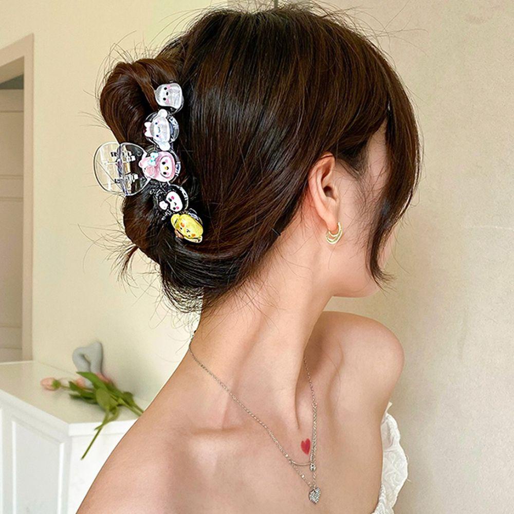 [Elegan] Klip Rambut Transparan Lucu Manis Anime Hiu Klip Kartun Gadis Hair Clip Aksesoris Rambut Perempuan