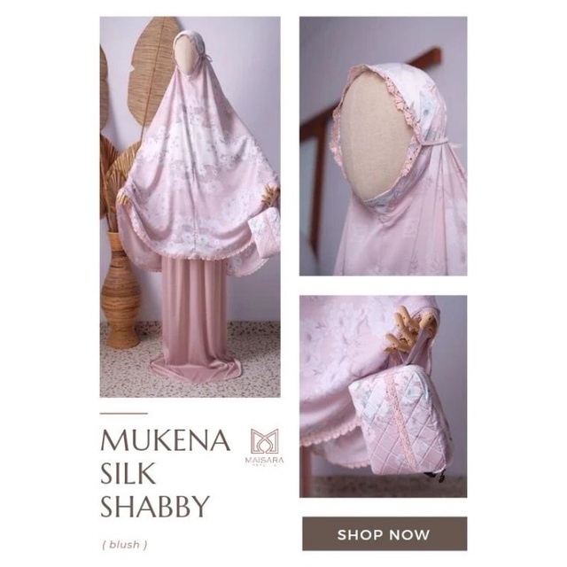 Mukena silk shabby blush