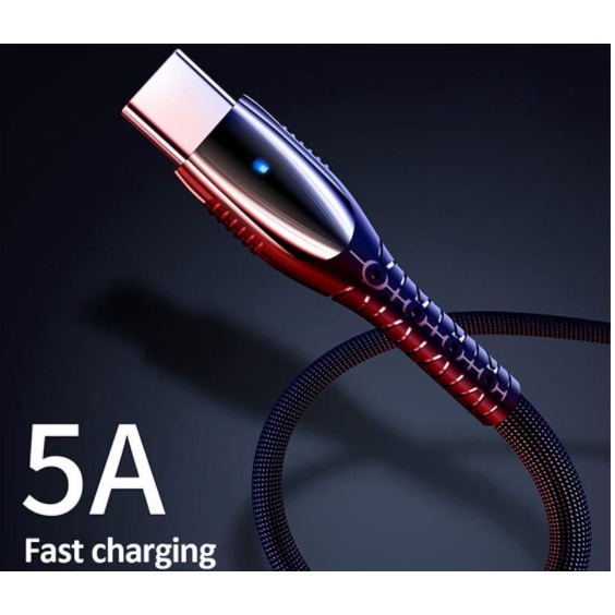 5A Kabel data Fast Charging Micro USB Type C iphone ios Cable LED Voltage And Current Display JIYANG KABEL DATA