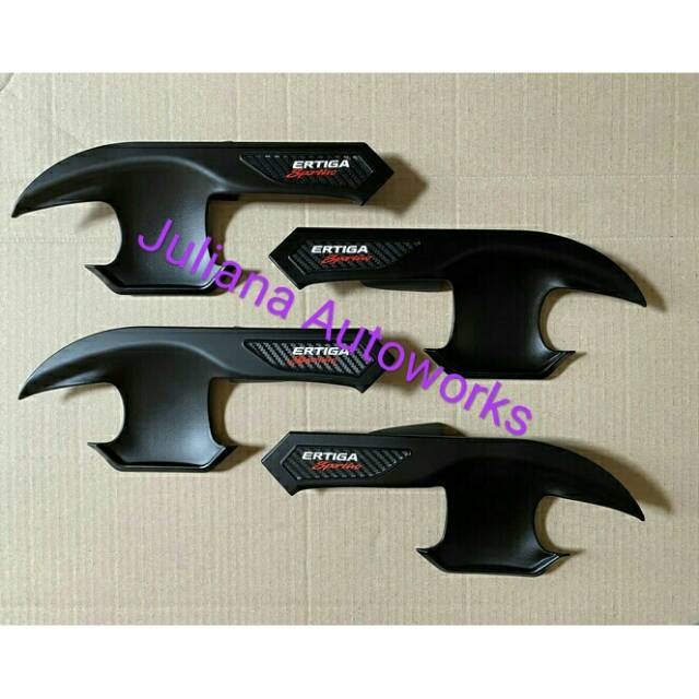 PAKET DOOR HANDLE COVER DAN MANGKOK OUTER HITAM DOFF ALL NEW ERTIGA