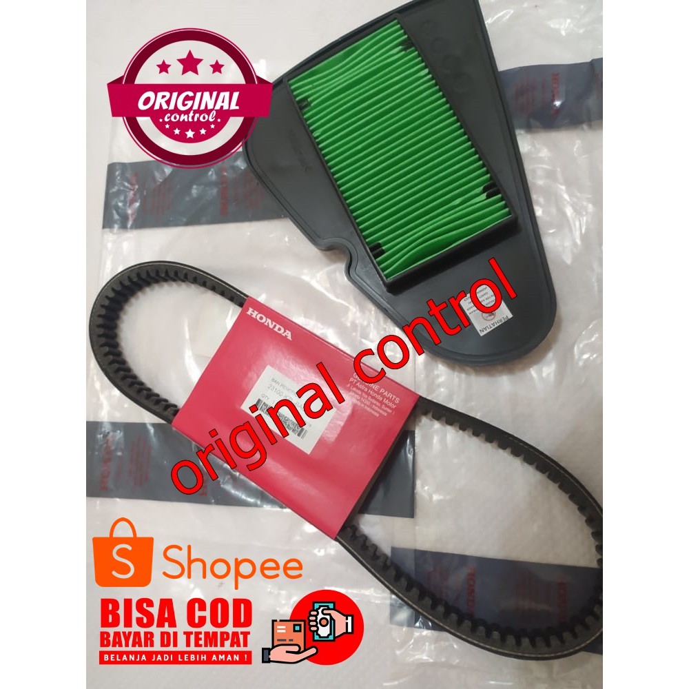 Vbelt vanblet v-blet assy + filter udara Beat fi 2013 - 2014 ( stater kasar ) Honda