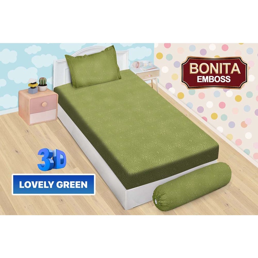 RC Sprei Bonita Polos Emboss Elegant Single Ukuran 120x200cm Banyak Warna