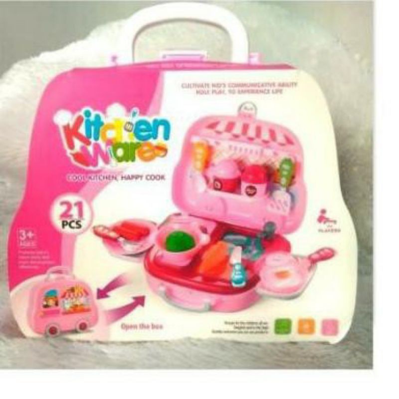 Mainan anak perempuan Mainan Kitchen ware set koper- mainan masak masakan anak + kitchen cooking