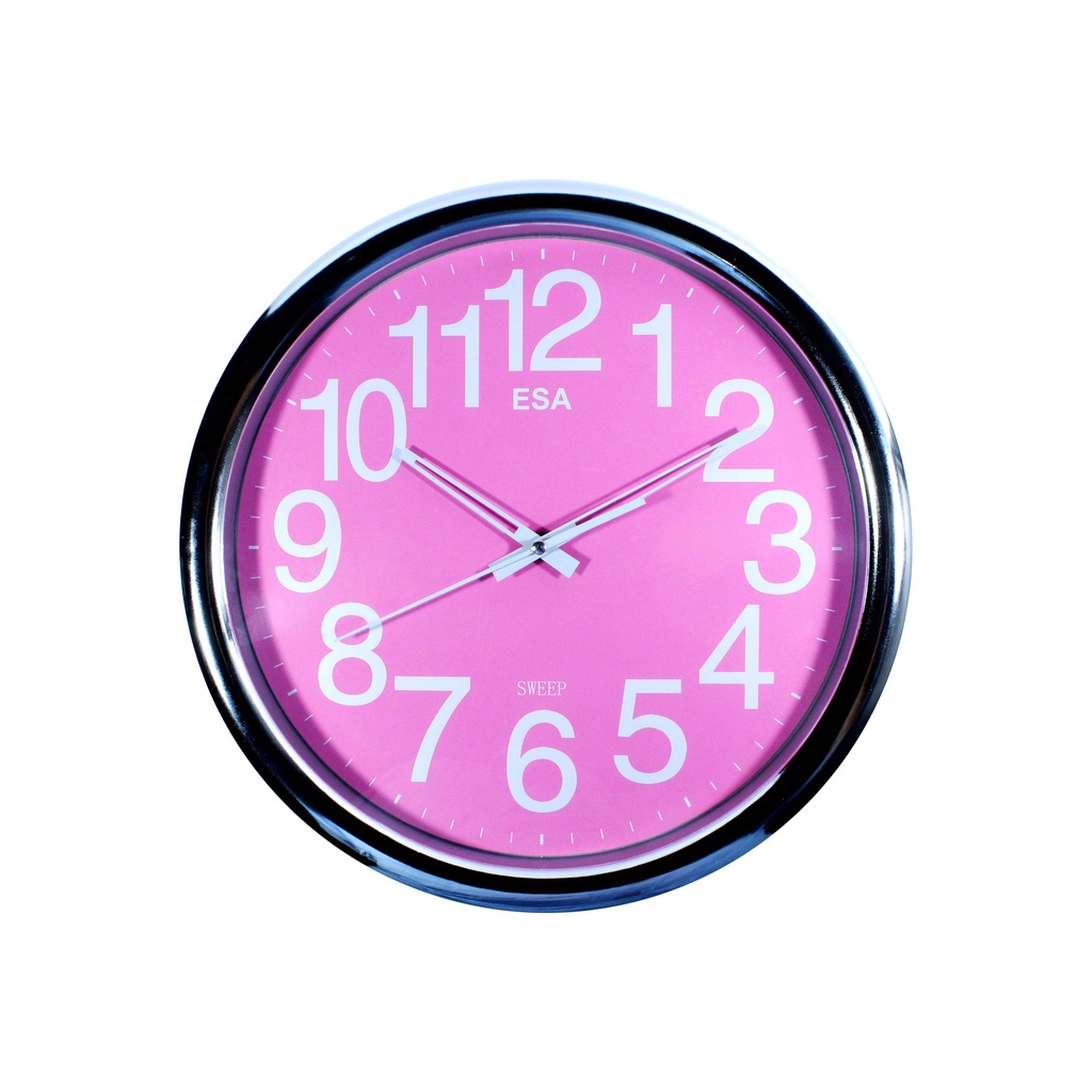 Jam Dinding Ungu Silent Movement 36cm Modern Minimalis Wall Clock Free Baterai E5579