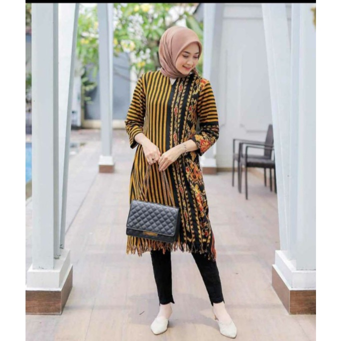 Dress rumbai tenun blangket DTB5