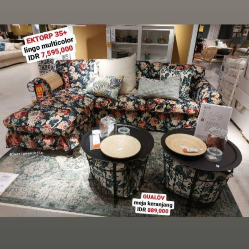 SOFA L IKEA/ EKTORP 3 DUDUKAN FENGANFOOT STOLL