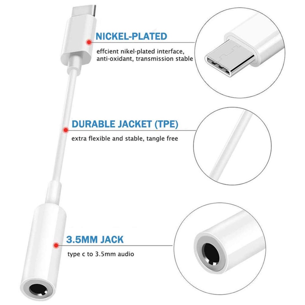 Kabel Audio Jack Samsung Type C - Converter Adapter Tipe C to Headset Jack 3.5mm for Samsung A33 A53 A73 S20 S21 S22 Note 10 20 21 22 / Poco X3 F3 F4