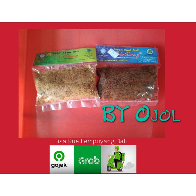 

Abon Sapi Ayam Asli BINTANG 40gr Lisa kue Lempuyang Bali