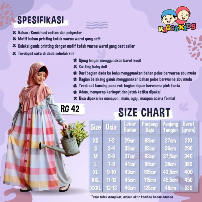 Raggakids gamis kaos anak ibu couple RG 42