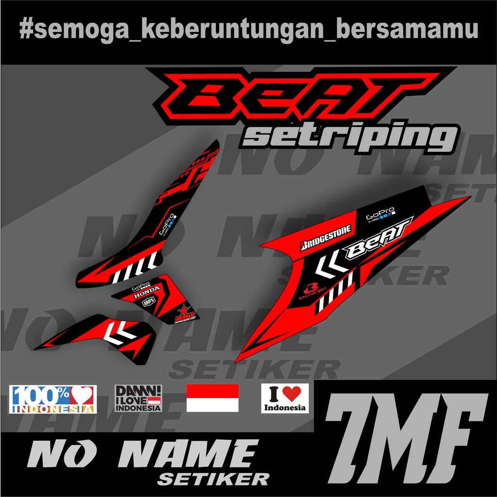 Striping Beat Karbu 2008 2009 2010 2011 2012 (7mf) Variasi Sticker Stiker Skotlet Motor Scotlite