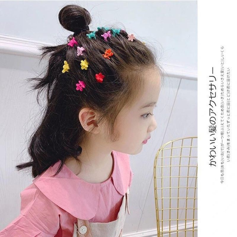 Jepit rambut anak jepit poni bunga mini lucu colorful satu pack isi 6 pcs original import