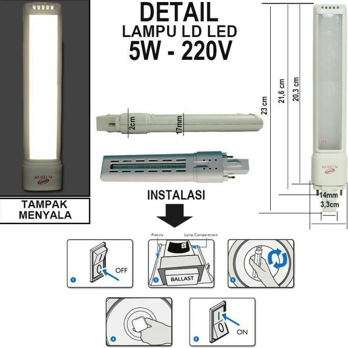 {{{{{{] Refill Lampu PL LED 5 Watt