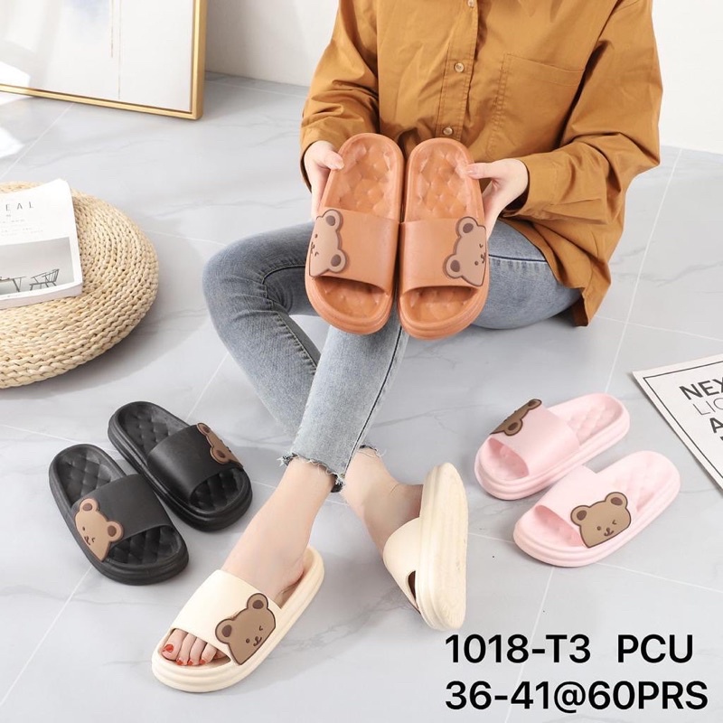 sandal slop jelly wanita teddy bear import