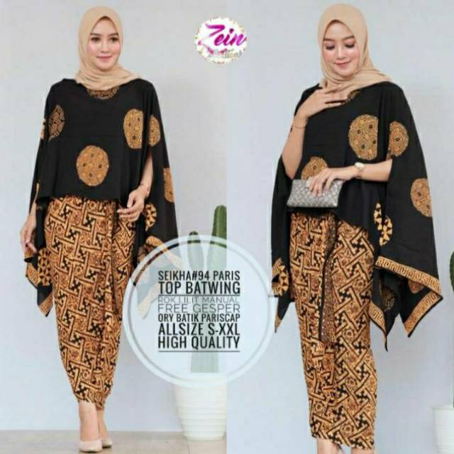 SET BATIK KEBAYA SERIES TOP BATWING PARIS