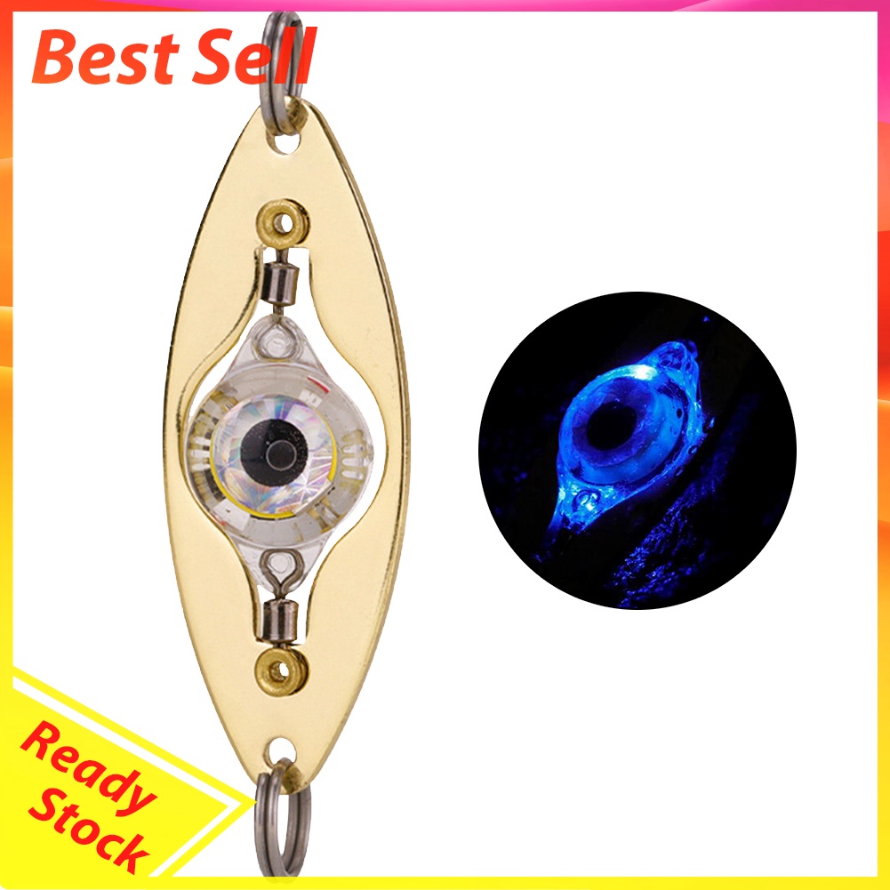 LED Fishing Lure Lamp Underwater Spoon Light Eye Shape Fluorescent Baits