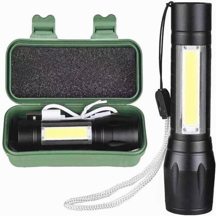 Lampu Senter Swat Mini Zoom Senter Police LED COB
