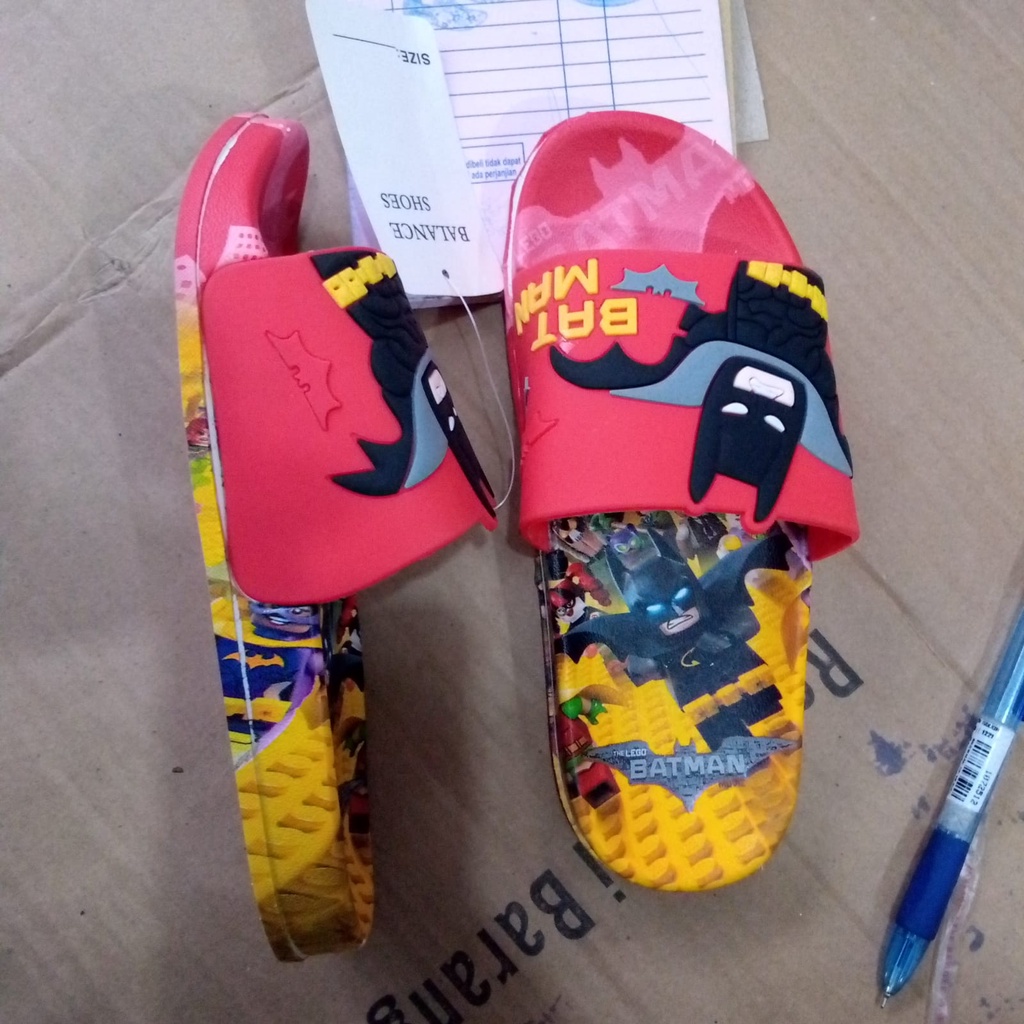 Sandal Selop anak karakter BATMAN S-6088-x1 size 24-35/ sandal anak laki-laki import